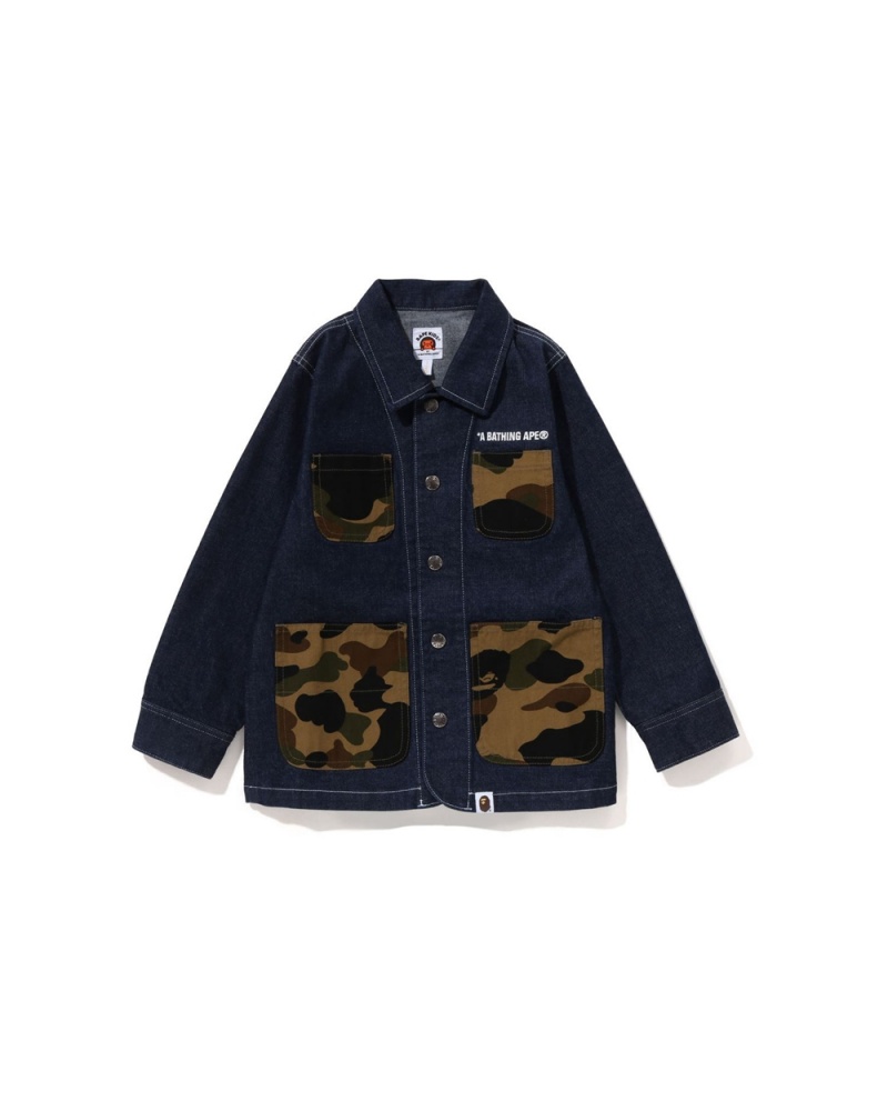 Odzież Wierzchnia Bape 1st Pocket Denim Coverall Dziecięce Niebieskie | 67038EYQS