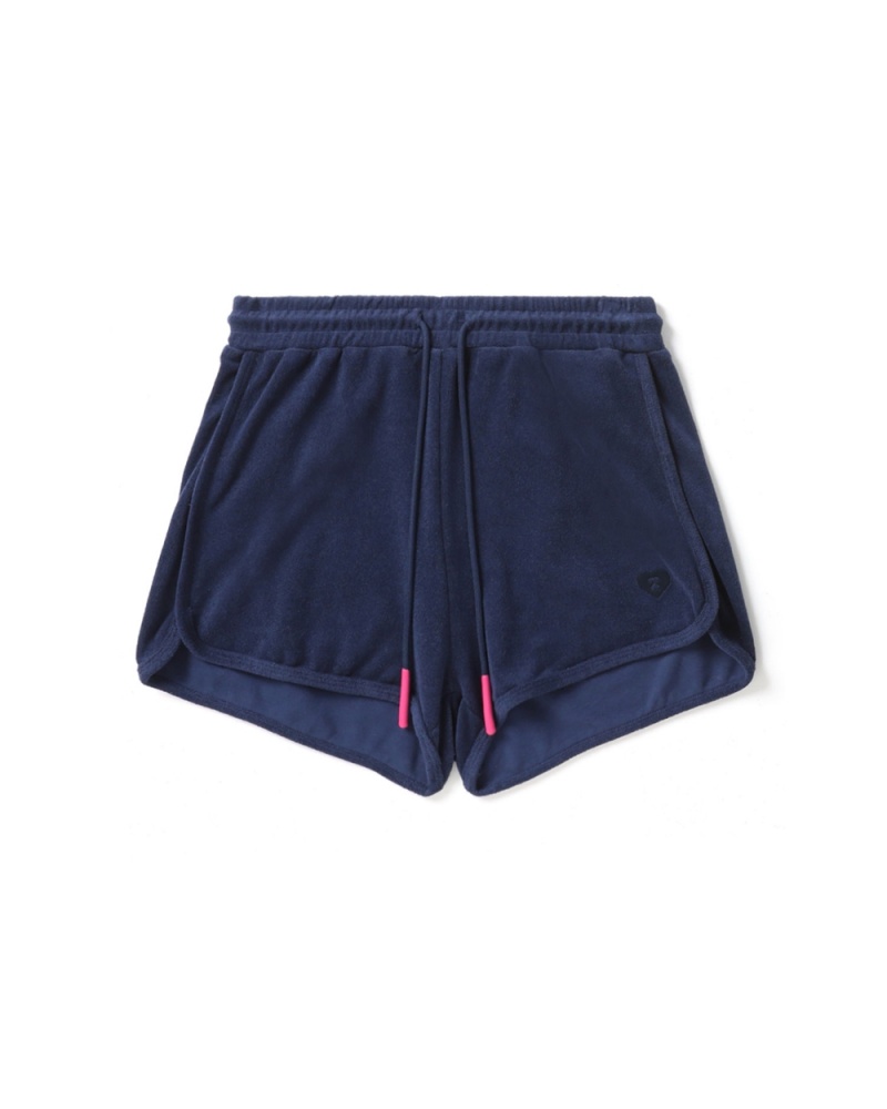 Spodenki Bape Towelling track shorts Damskie Granatowe Niebieskie | 08354TUKM