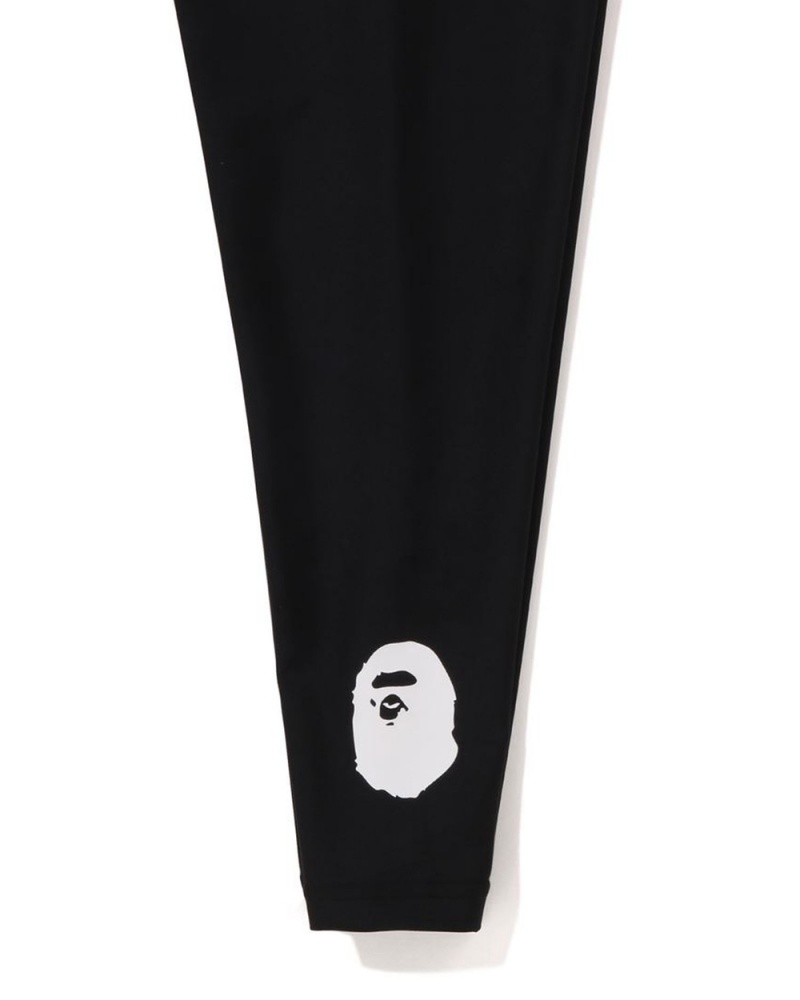 Spodnie Bape Ape Head Swim Leggings Dziecięce Czarne | 93064VKYJ