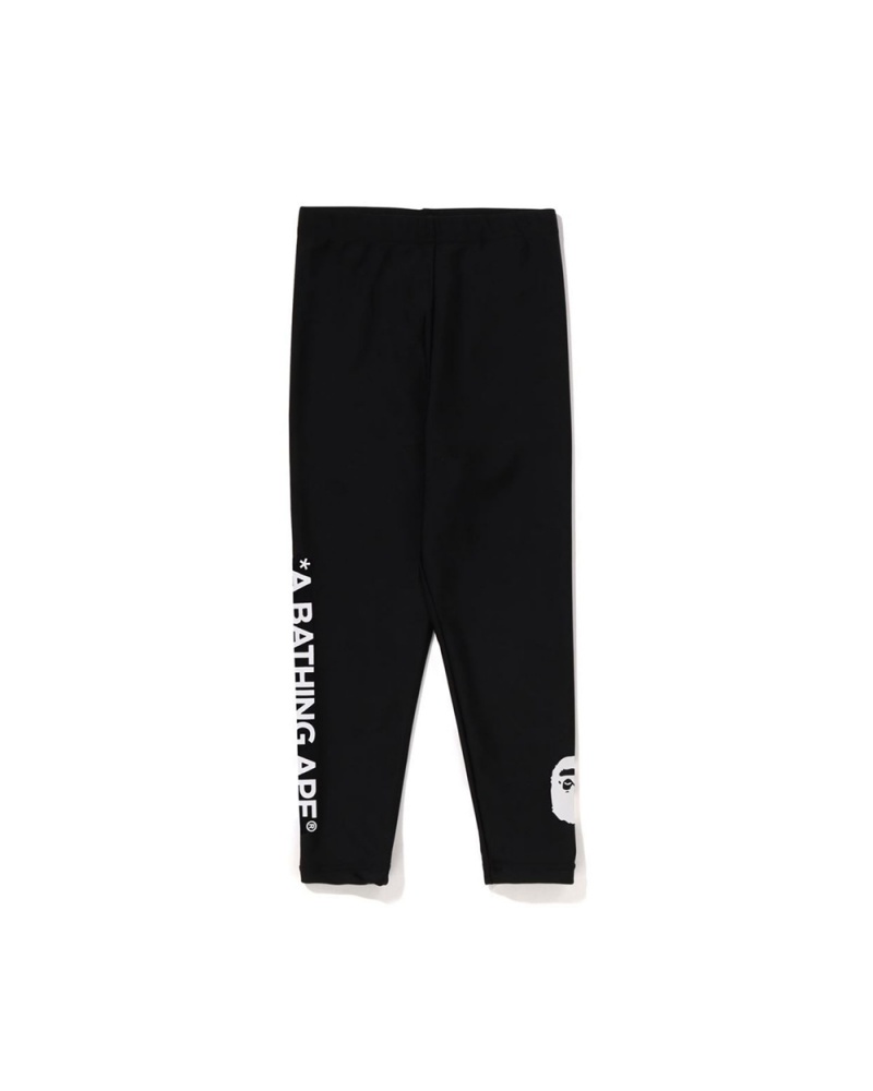 Spodnie Bape Ape Head Swim Leggings Dziecięce Czarne | 93064VKYJ