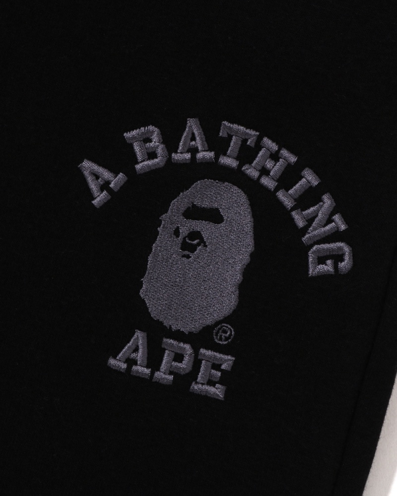 Spodnie Bape College embroidery sweat Jr Dziecięce Czarne | 09745IKXY