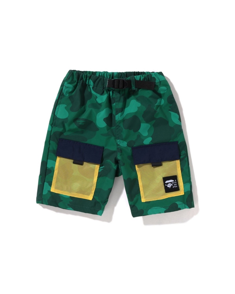 Spodnie Bape Mesh Pocket Shorts Dziecięce Turkusowe | 15896GDLW