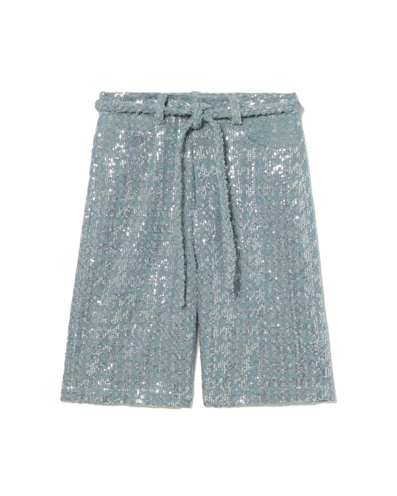 Spodnie Bape Sequins denim culotte Damskie Głęboka Niebieskie | 79601METV