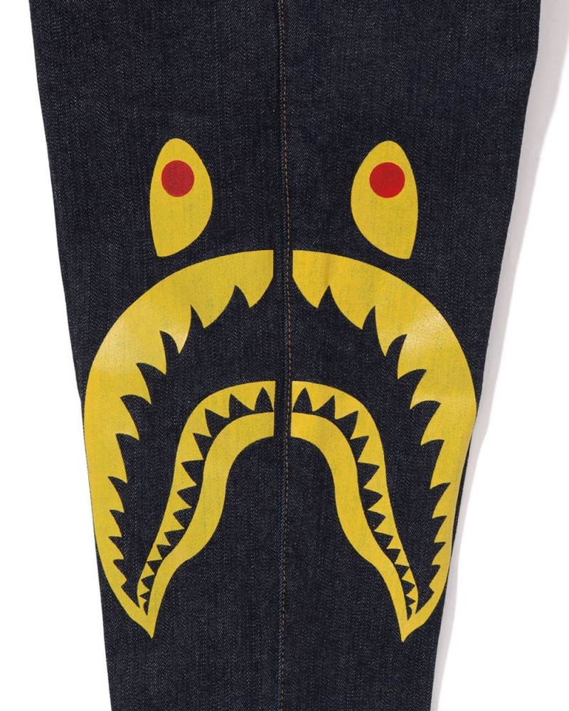 Spodnie Bape Side Shark Jogger Denim Dziecięce Niebieskie | 42067PTWX